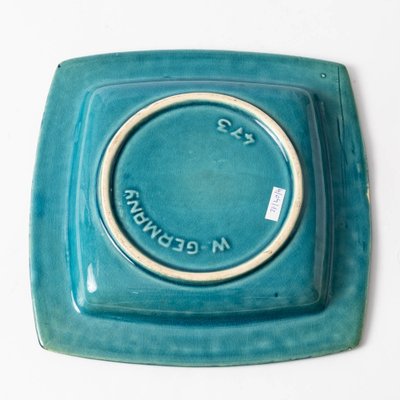 Turquoise Ceramic Bowl from Bay Keramik, 1970s-IXK-1327863