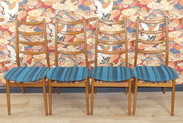 Turquoise Dining Chairs, 1960s, Set of 4-AFE-1115363