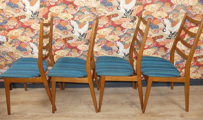 Turquoise Dining Chairs, 1960s, Set of 4-AFE-1115363