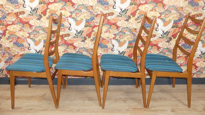 Turquoise Dining Chairs, 1960s, Set of 4-AFE-1115366