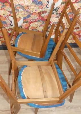 Turquoise Dining Chairs, 1960s, Set of 4-AFE-1115363