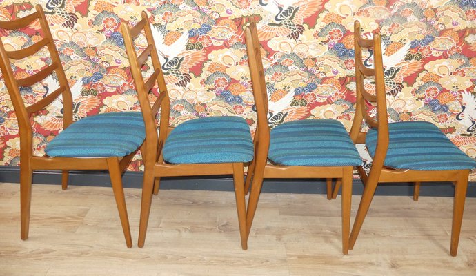 Turquoise Dining Chairs, 1960s, Set of 4-AFE-1115363