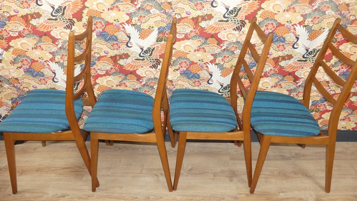 Turquoise Dining Chairs, 1960s, Set of 4-AFE-1115363