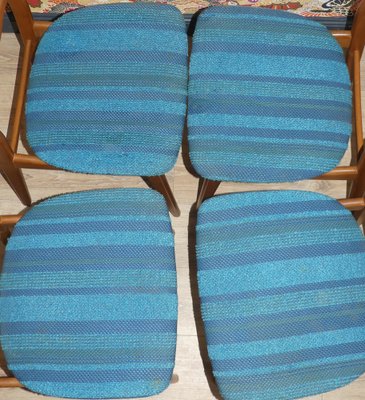 Turquoise Dining Chairs, 1960s, Set of 4-AFE-1115363