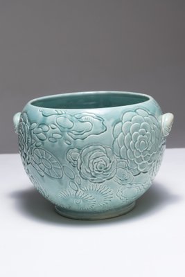 Turquoise Earthenware Planter, 1950s-QAC-2042914