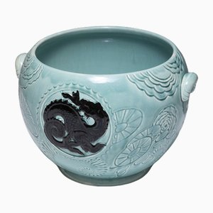 Turquoise Earthenware Planter, 1950s-QAC-2042914