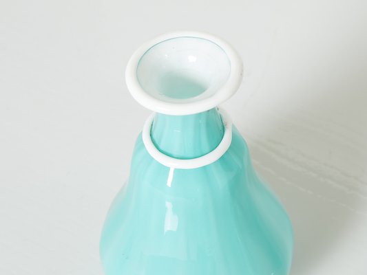 Turquoise Opal Glass Bottle Flacone with Stopper from Barovier & Toso, 1950s-YJA-1401168