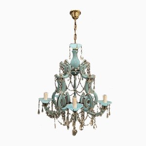 Turquoise Opaline Murano Glass Crystal Chandelier-JJC-932119