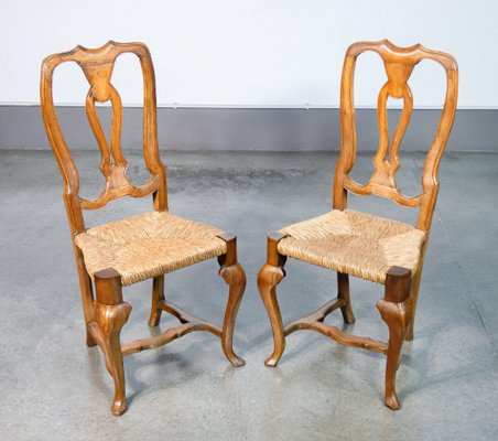 Tuscan Dining Chairs in Walnut, 1800s, Set of 6-OJE-1798597