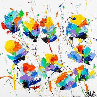 Tutti Flowers, 2023, Mixed Media Painting-ZHZ-1753032