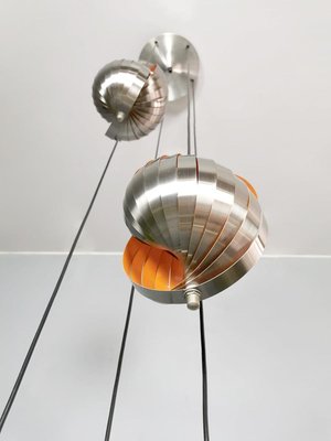 Twirling Pendant Lamp by Henri Mathieu for Lyfa, 1970s-BW-677973