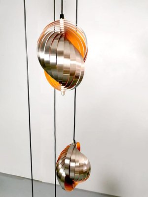 Twirling Pendant Lamp by Henri Mathieu for Lyfa, 1970s-BW-677973