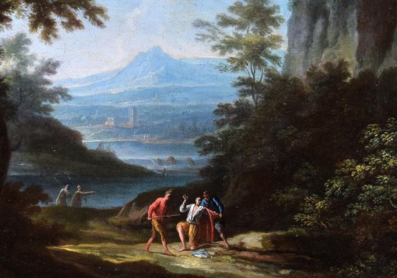 Two Arcadic Landscapes - J.F. Van Bloemen (follower of) - Oil on Canvas 18th Century-ZCI-756052