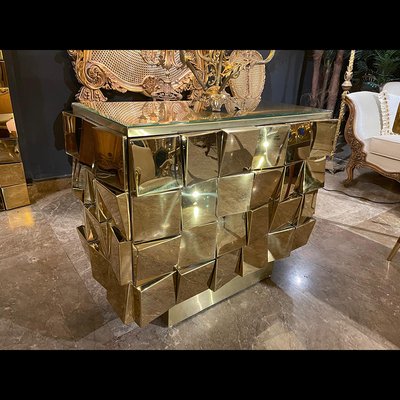 Two-Door Brass Sideboard, 1980s-BEW-2018120