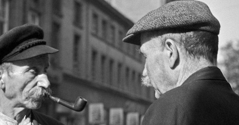 Two Elder Men Having a Chat at Dusseldorf, Germany 1937-DYV-995284