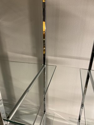 Two-Part Chrome Bookcase, 1980s, Set of 2-AFM-2035529