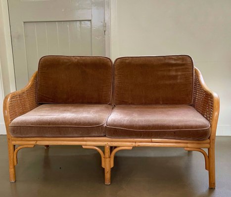 Two-Seater Sofa in Bamboo and Cane, 1960s-IVH-2018218