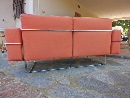 Two-Seater Sofa with Orange Ipercubik Pouf by Biesse-EBW-2017565