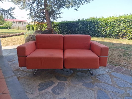 Two-Seater Sofa with Orange Ipercubik Pouf by Biesse-EBW-2017565