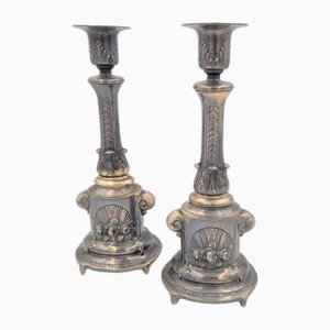 Two Silver-Plated Candlesticks. 1880s, Set of 2-WK-1762446