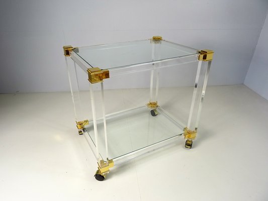 Two-Tiered Acrylic Glass Bar Cart, 1970s-FPY-1294657