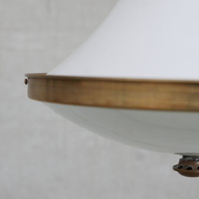 Two Tone Opaline and Brass Pendant Light, the Netherlands, 1940s-JRP-1076105