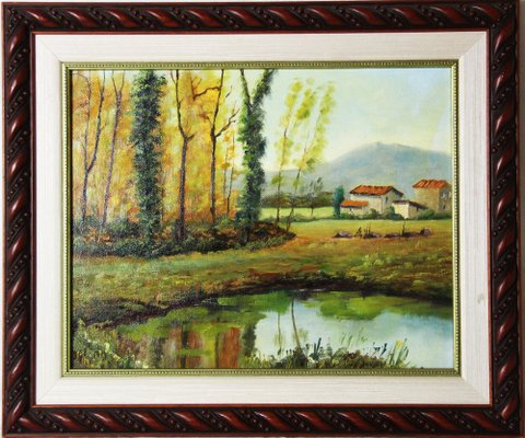 Typical Spanish Landscape, 20th Century, Oil on Canvas, Framed-ZYI-1332118