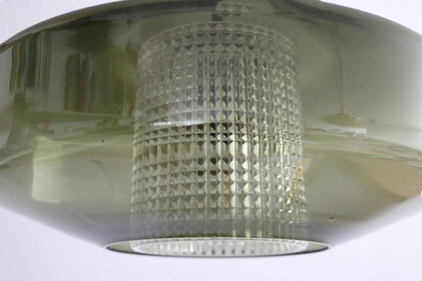 UFO Pendant Lamp in Crystal and Brass by Carl Fagerlund for Orrefors, 1960s-FJP-1774996