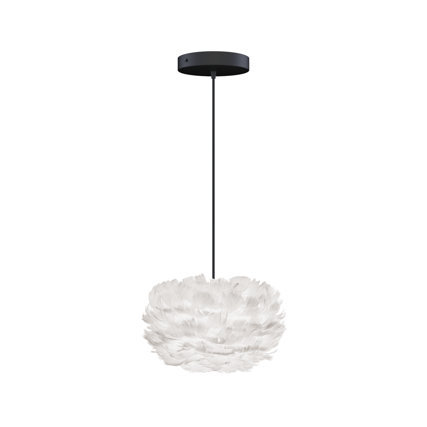 Eos Pendant Lamp Micro by UMAGE #White with Flat Rosette in Black