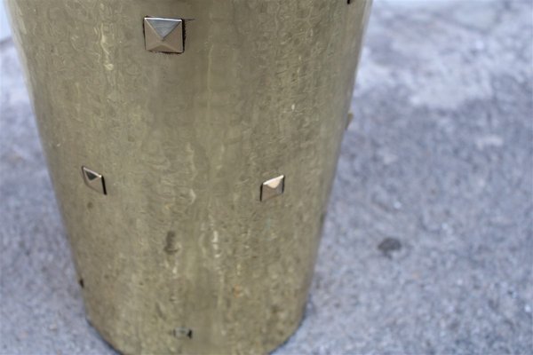 Umbrella Stand in Solid Hammered Brass, Italy, 1950s-EH-1326129