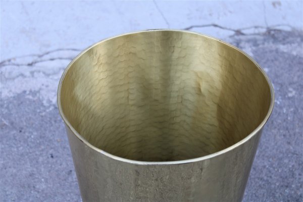 Umbrella Stand in Solid Hammered Brass, Italy, 1950s-EH-1326129