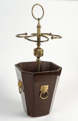 Umbrella Stand in Wood and Gilt Brass-WFS-2026623