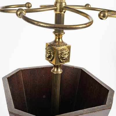 Umbrella Stand in Wood and Gilt Brass-WFS-2026623