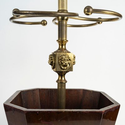 Umbrella Stand in Wood and Gilt Brass-WFS-2026623