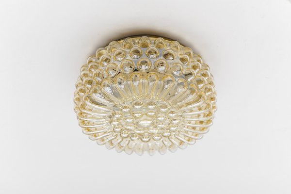 unburst Round Amber Bubble Glass Wall Lamp, Limburg, 1960s-KQB-1815461