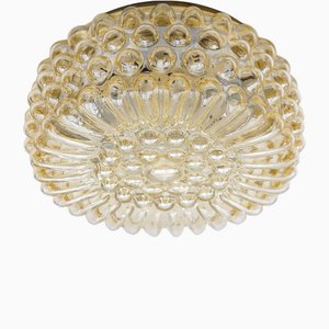 unburst Round Amber Bubble Glass Wall Lamp, Limburg, 1960s-KQB-1815461