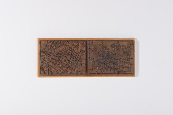 Unique Bronze Wall Landscape from Bror Marklund, Sweden, 1950s-KMC-975267