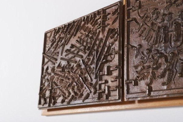 Unique Bronze Wall Landscape from Bror Marklund, Sweden, 1950s-KMC-975267