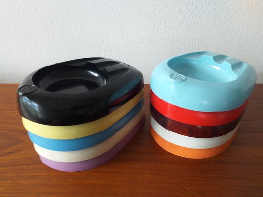 Unique Colored Bakelite Ashtrays from Škoda Car Manufacturer, 1959, Set of 10-TZ-772277