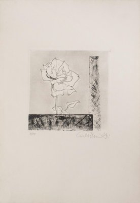 Unknown - A Rose - Original Drypoint - 1920s-ZCI-872373