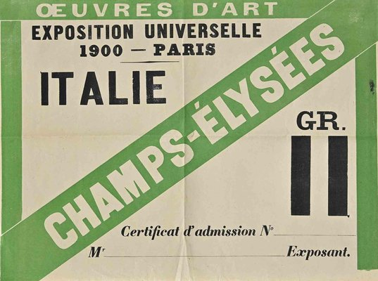 Unknown, Admission to the Universal Exhibition in Paris, Document, 1900-ZCI-1014334