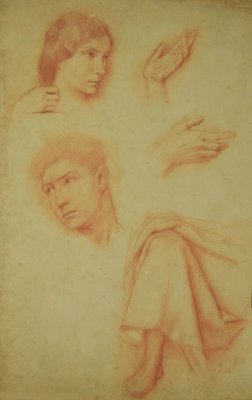 Unknown, Anatomical Studies, Pencil Drawing, 19th-Century-ZCI-886074