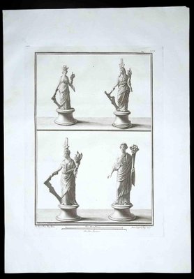 Unknown, Ancient Roman Statues, Original Etching, 18th Century-ZCI-1383087