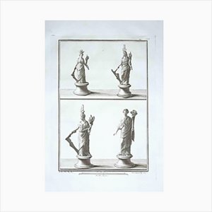 Unknown, Ancient Roman Statues, Original Etching, 18th Century-ZCI-1383087