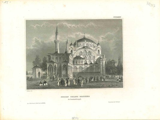 Unknown, Ancient View of Sultan Selim's Mosque in Constantinople, Lithograph, 1850s-ZCI-1383071