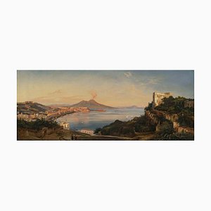 Unknown, Ancient View of the Bay of Naples, Oil Painting, 19th Century-ZCI-1769985