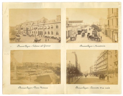 Unknown, Ancient Views of Buenos Aires, Argentina, Vintage Photos, 1880s, Set of 4-ZCI-911957