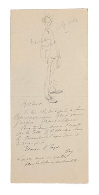 Unknown, Artist Out for A Walk, Drawing, Mid-20th Century-ZCI-872227