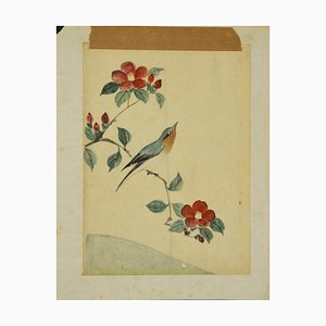 Unknown, Bird on the Branch, Watercolor, 19th Century-ZCI-871737