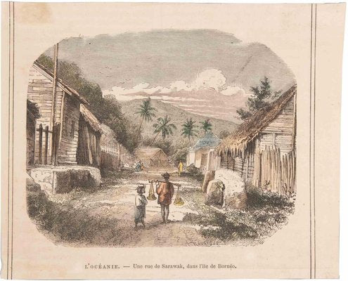 Unknown, Borneo Road of the Sarawack, Lithograph, 19th Century-ZCI-1760610